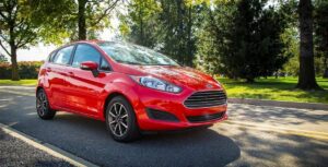 Image of bright red ford fiesta