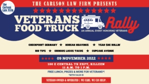 Carlson Law Firm Veterans Food Truck Rally Graphic