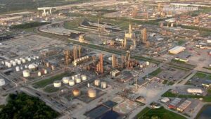 Overhead image of a chemical plant