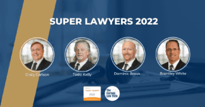 Super Lawyer 2022 Graphic with Craig Carlson, Todd Kelly, Dominic Braus, and Brantley White