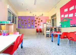 Image of a colorful kindergarten classroom