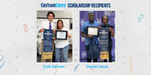 Image of Carlson Cares Scholarship Recipients, Cole Ralston and Daylen Saus