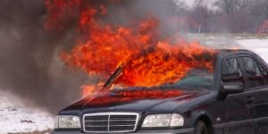 Image of vehicle on fire