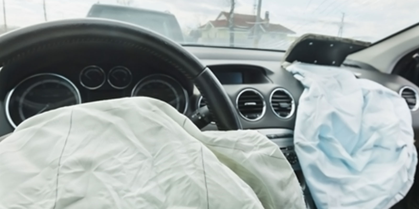 Image of two deployed airbags