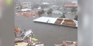 Image of flooded homes following hurricane michael