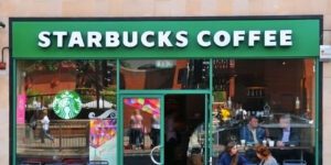 Image of the outside of a starbucks coffee shop