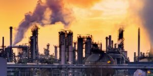 Image of a chemical plant at sunset