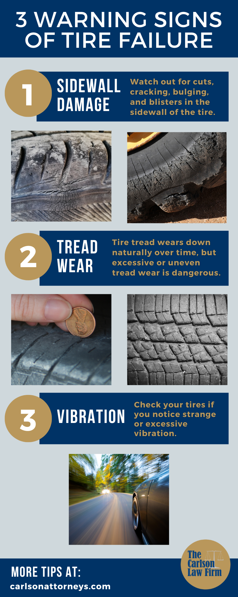 3 warning signs of tire failure infographic