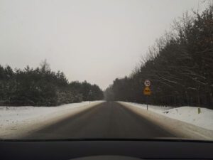 Image of a snowy road