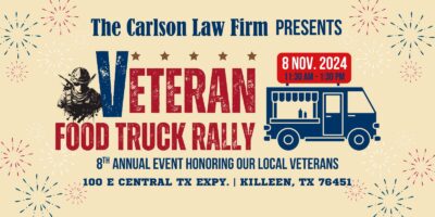 8th Annual Veteran Food Truck Rally At The Carlson Law Firm Celebrates Killeen Veterans Day Free Food