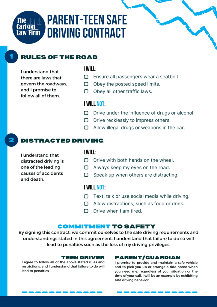 Parent-teen safe driving contract