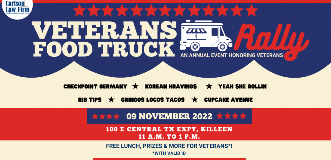 Carlson Law Firm Veterans Food Truck Rally Graphic