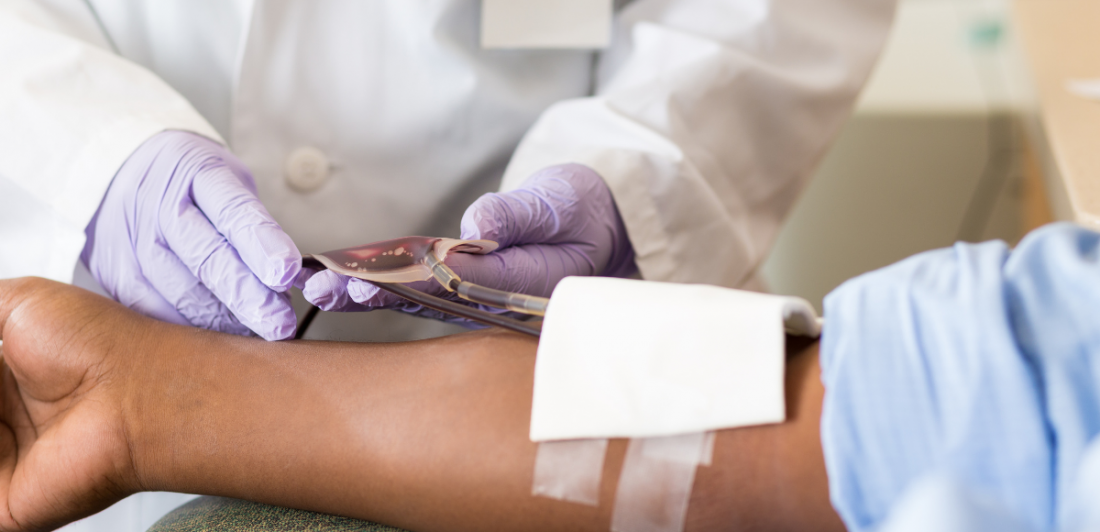 Image pf person donating blood