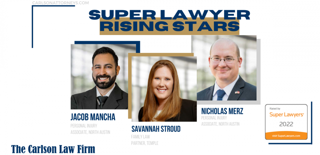 Image depicting Super Lawyer Rising Stars, Jacob Mancha, Savannah Stroud, and Nicholas Merz