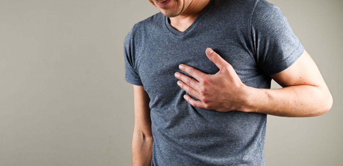 Image depicting man with chest pain