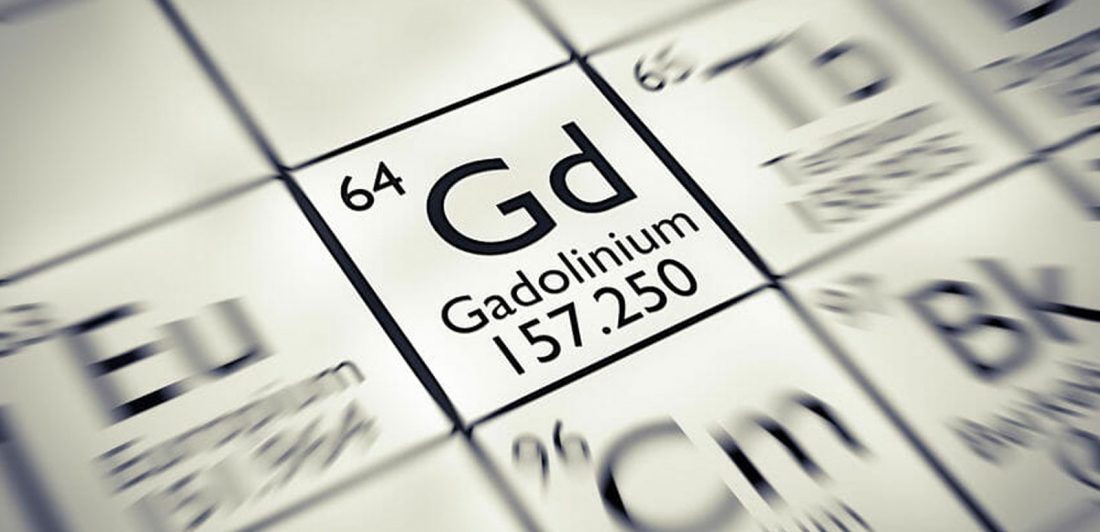 Image of periodic table of elements highlighting Gadolinium