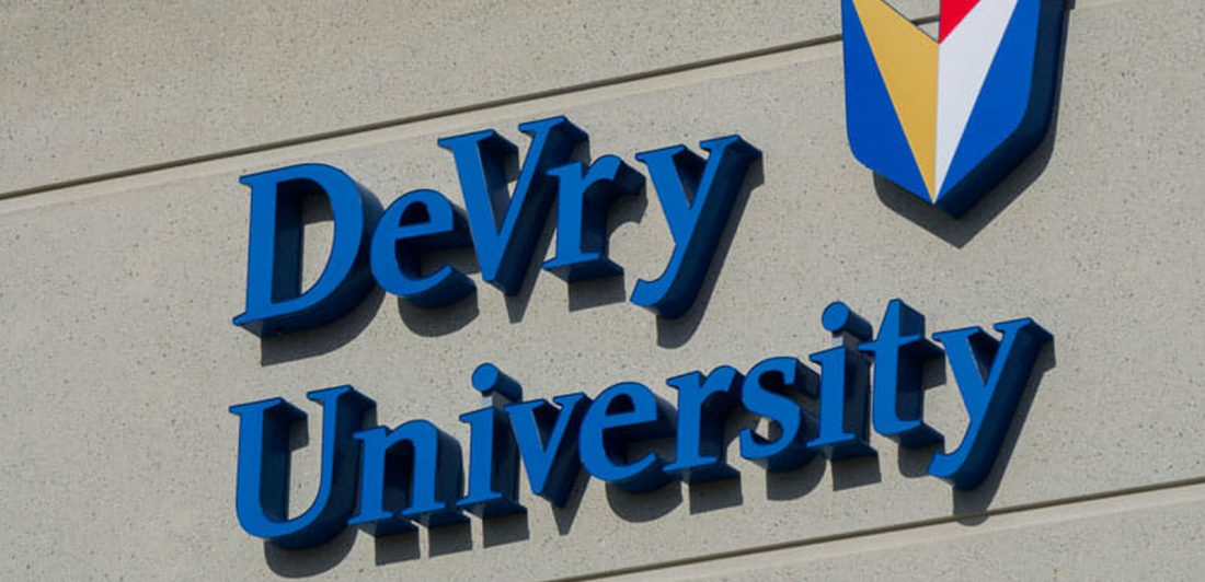 Image of the Devry University sign