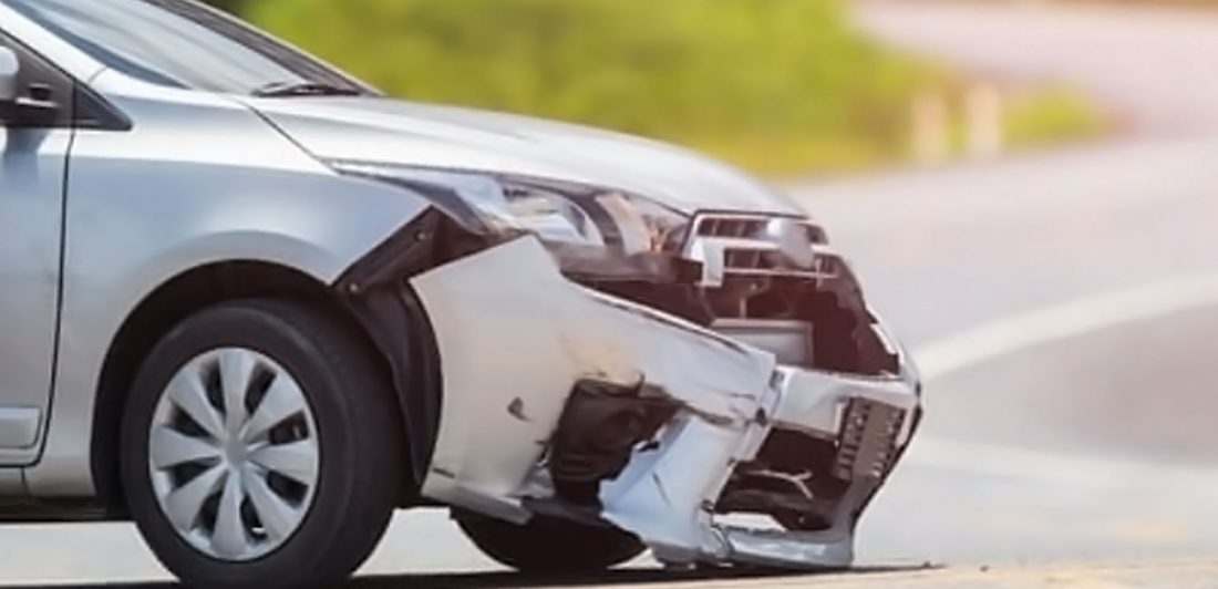 Image of a vehicle with front end damage