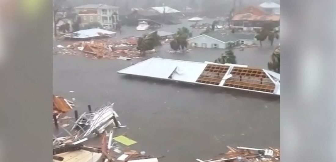 Image of flooded homes following hurricane michael