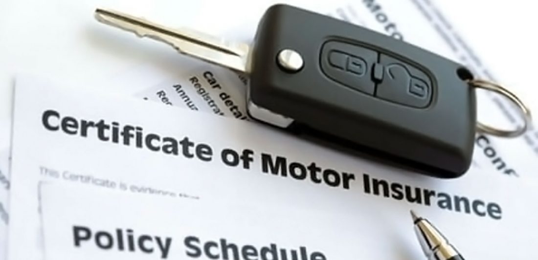 Image with motor insurance documents and car key