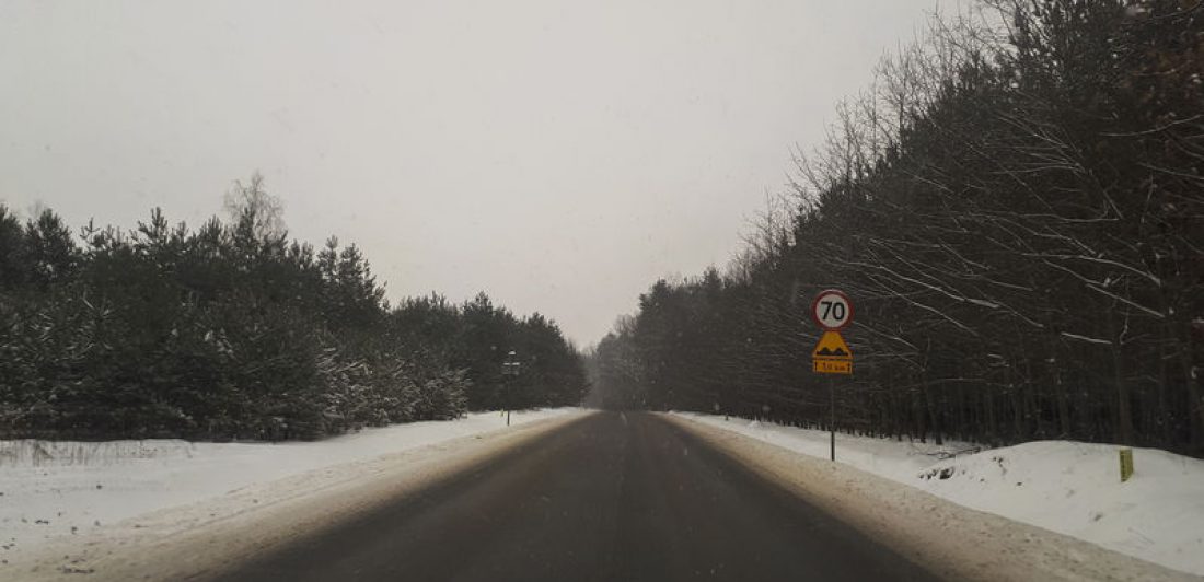 Image of a snowy road